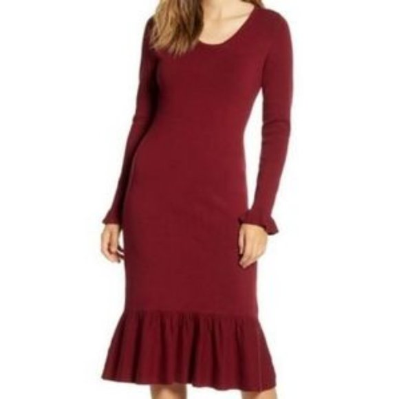 Rachel Parcell Ruffle Trim Knit Sweater Dress - Picture 2 of 13